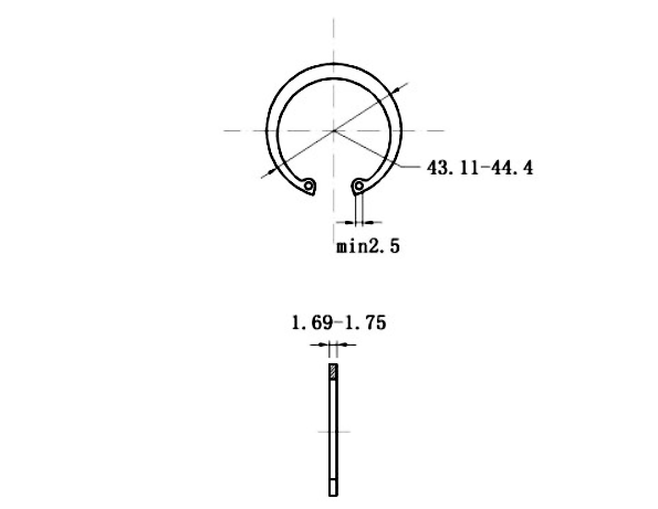Phe Gài Lỗ Thép 65Mn DIN472 D40x1.75 (5Cái/Bịch)_drawing