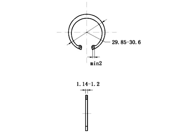 Phe Gài Lỗ Thép 65Mn DIN472 D28x1.2 (10Cái/Bịch)_drawing
