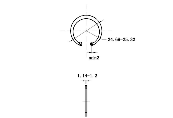 Phe Gài Lỗ Thép 65Mn DIN472 D23x1.2 (10Cái/Bịch)_drawing