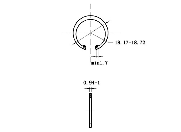 Phe Gài Lỗ Thép 65Mn DIN472 D17x1.0 (25Cái/Bịch)_drawing
