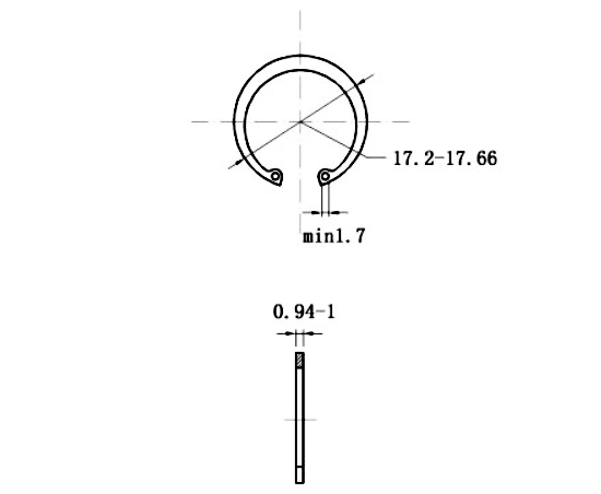 Phe Gài Lỗ Thép 65Mn DIN472 D16x1.0 (25Cái/Bịch)_drawing