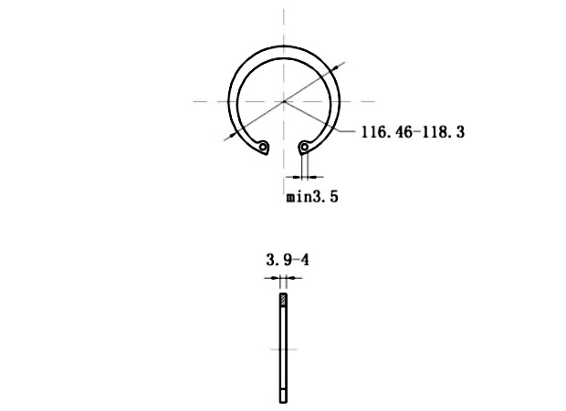 Phe Gài Lỗ Thép 65Mn DIN472 D110x3.0_drawing