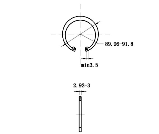 Phe Gài Lỗ Inox 420 DIN472 D85x3.0_drawing