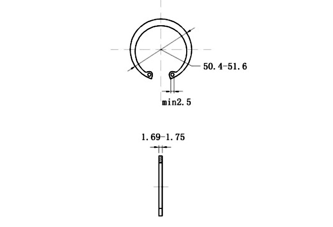 Phe Gài Lỗ Inox 420 DIN472 D47x1.75_drawing