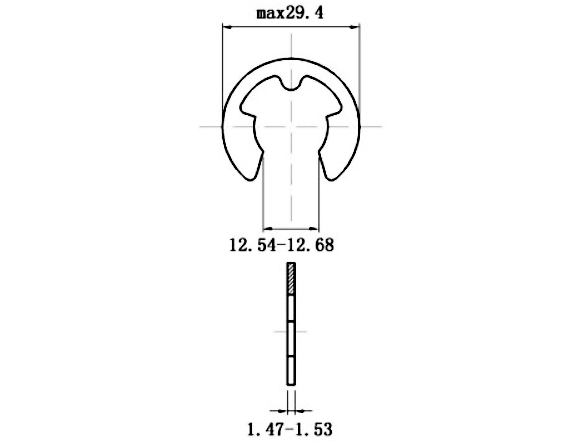 Phe Gài Trục Chữ E Thép DIN6799 D15 (5Cái/Bịch)_drawing