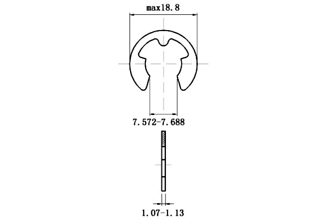 Phe Gài Trục Chữ E Thép DIN6799 D9 (5Cái/Bịch)_drawing
