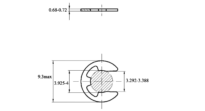 Phe Gài Trục Chữ E Thép DIN6799 D4 (10Cái/Bịch)_drawing