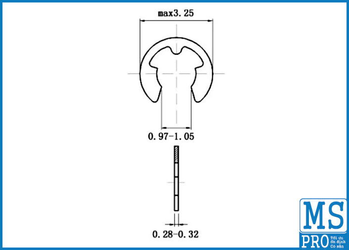 Phe Gài Trục Chữ E Thép DIN6799 D1.2_drawing