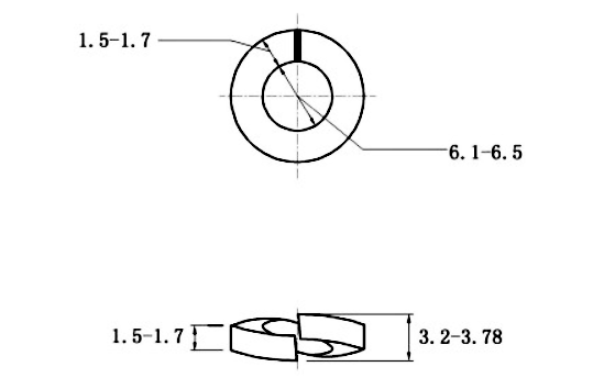 Lông Đền Vênh Inox 304 DIN7980 M6_drawing