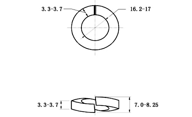 Lông Đền Vênh Inox 304 DIN7980 M16_drawing