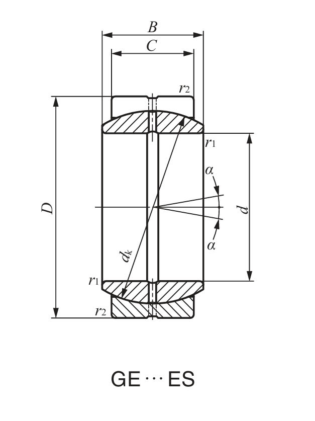 Vòng Bi Mắt Trâu 17x30x10 mm IKO GE17ES_drawing