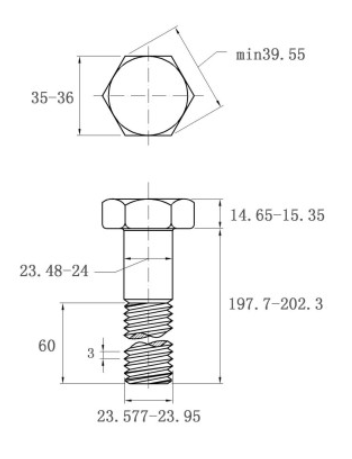 Bulong Mạ Kẽm Trắng Cr3+ 8.8 DIN931 M24x200 Ren Lửng_drawing