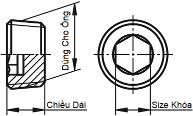 Ốc Nhét Nước Lục Giác Thép Đen Ren PT 1/2_drawing