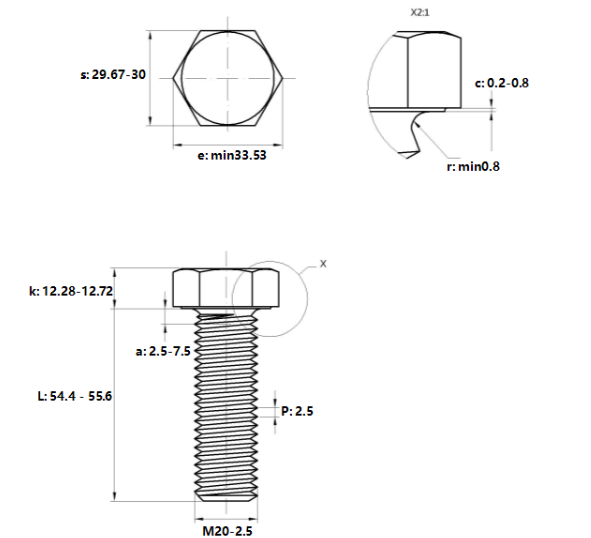 Bulong Nhúng Nóng 8.8 DIN933 M20x55_drawing