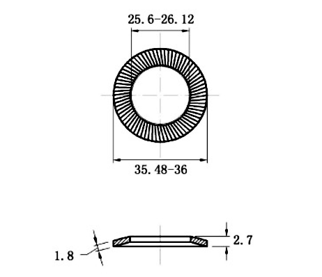 Lông Đền Răng Inox 304 DIN9250 M24_drawing