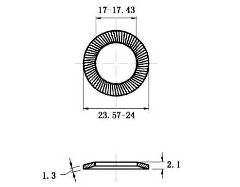 Lông Đền Răng Inox 304 DIN9250 M16_drawing