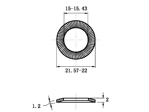 Lông Đền Răng Inox 304 DIN9250 M14_drawing