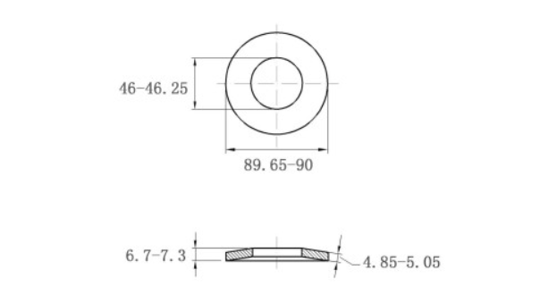 Lông Đền Lò Xo Đĩa Thép Đen DIN2093 M45 (46x91x5.0)_drawing