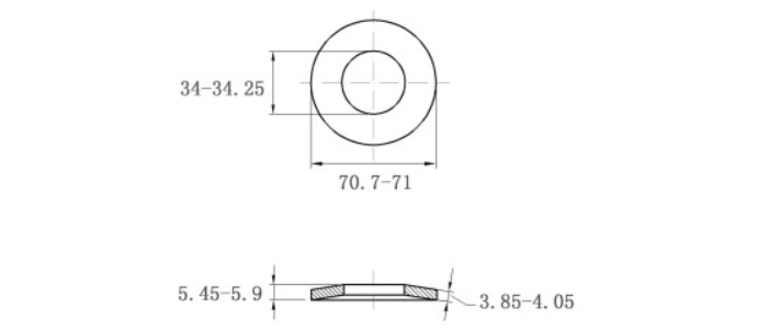 Lông Đền Lò Xo Đĩa Thép Đen DIN2093 M35 (36x71x4.0)_drawing