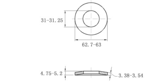 Lông Đền Lò Xo Đĩa Thép Đen DIN2093 M30 (31x63x3.5)_drawing