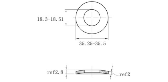 Lông Đền Lò Xo Đĩa Thép Đen DIN2093 M18 (18.3x35.5x2.0)_drawing
