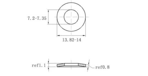 Lông Đền Lò Xo Đĩa Thép Đen DIN2093 M7 (7.2x14x0.8)_drawing