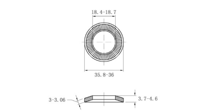 Lông Đền Tiếp Xúc Thép Mạ Kẽm NFE25-511 M18_drawing
