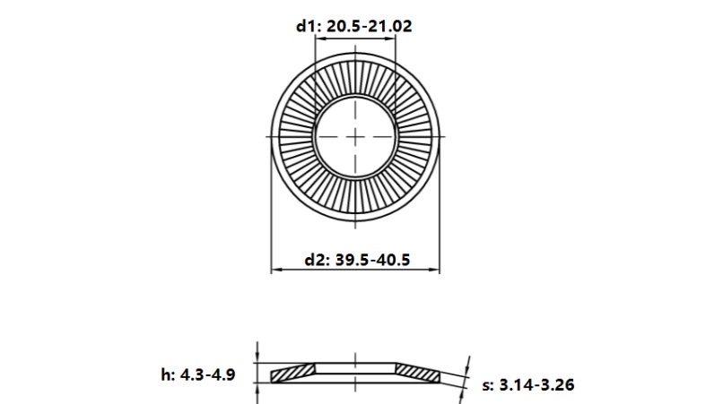 Lông Đền Tiếp Xúc Thép Mạ Kẽm NFE25-511 M20_drawing