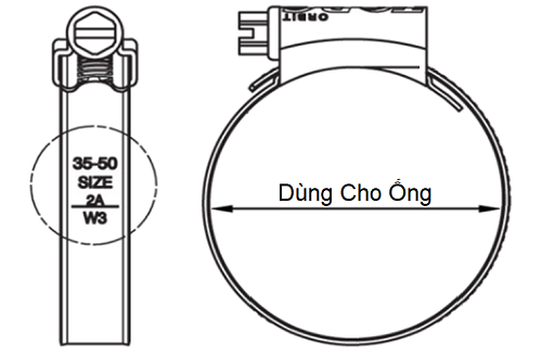 Cổ Dê Vặn Vít Inox 201 Cho Ống Từ 210-230mm_drawing