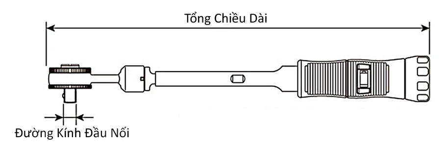 Cờ Lê Lực Đầu Vặn Bánh Cóc Kiểu N 15 mm Top Kogyo RH-100NTG-N_drawing