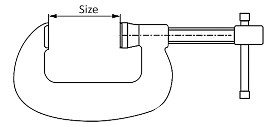 Cảo Chữ C 4Inch/100mm Asaki AK-6263_drawing