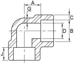 Co 90 Độ SW A105 SA105N DN15 (1/2)_drawing