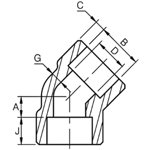 Co 45 Độ SW A182-F304/304L DN20 (3/4)_drawing