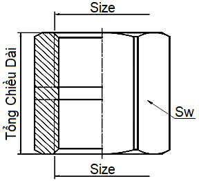 Măng Sông Đồng MIHA 3/8"-19 (10xL23)_drawing