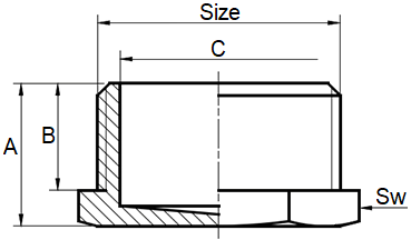 Nút Bịt Đồng Ren Ngoài MIHA 3/4"-14 (DN20)_drawing