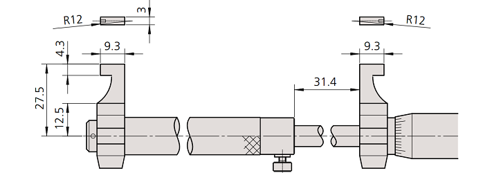Panme đo trong cơ khí Mitutoyo 145-191 (150-175mm/0.01mm)_drawing