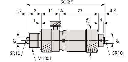 Panme đo trong dạng nối ống Mitutoyo 137-201 (50-150mm/0.01mm)_drawing