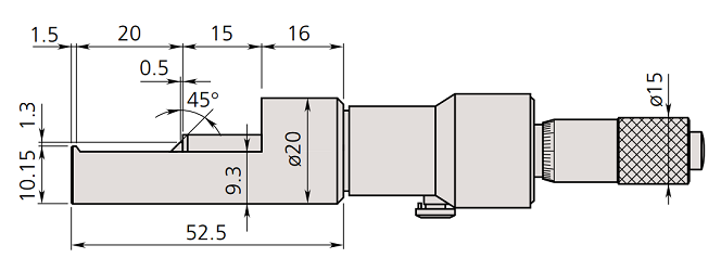 Panme đo mép lon nhôm Mitutoyo 147-105 (0-13mm/0.01mm)_drawing