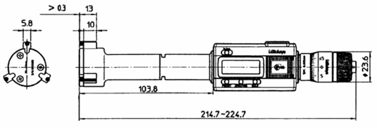 Panme điện tử đo lỗ 3 chấu Mitutoyo 468-168 (30-40mm/0.001mm)_drawing