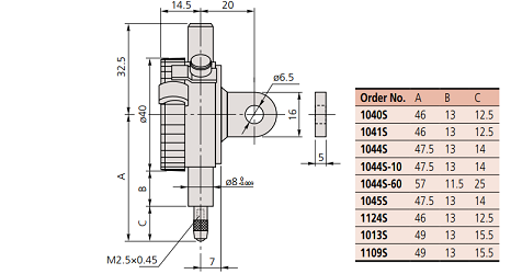 Đồng hồ so kiểu cơ Mitutoyo 1044S (0-5mm/0.01mm)_drawing