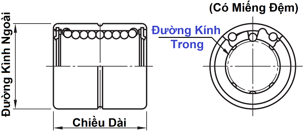 Bạc Trượt Ngắn (6x12x16) LMUT6_drawing