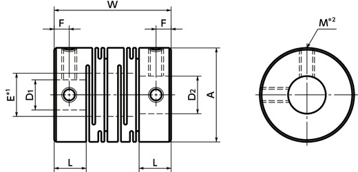 Khớp Nối Trục 8 - 8 mm NBK Dòng MST 20_drawing