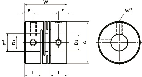 Khớp Nối Trục 6 - 10 OD25 mm NBK Dòng MWS 25C_drawing