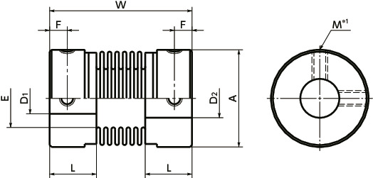 Khớp Nối Trục 8 - 8 OD20 mm NBK Dòng MFBS 20_drawing