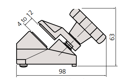 Chân đế kẹp panme Mitutoyo 156-105-10 (loại cố định)_drawing