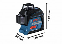 Máy Cân Mực Laser Tia Đỏ Bosch GLL 3-80 0601063S00 (Máy+4 Pin 1.5V+Phụ Kiện)