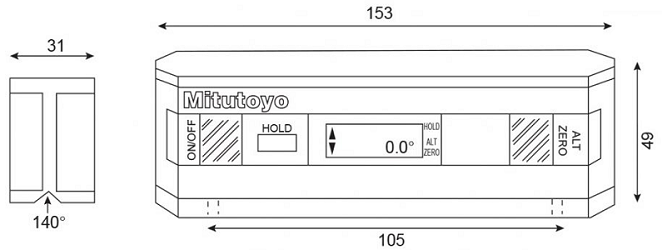 Nivo cân bằng điện tử Mitutoyo 950-318 0.01° Pro3600_drawing