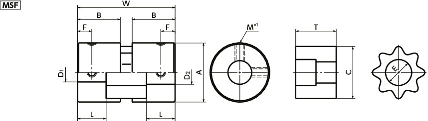 Khớp Nối Trục 10 - 10 mm OD25 NBK Dòng MSF 25_drawing