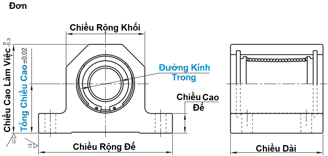 Bạc Trượt Có Vỏ - Đơn LHGS20-20_drawing