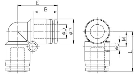 Đầu Nối Khí Cong Phi 6 mm CDC PUL06 (MPUL06)_drawing